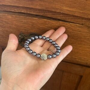 Pearl & Silver Rustic Cuff